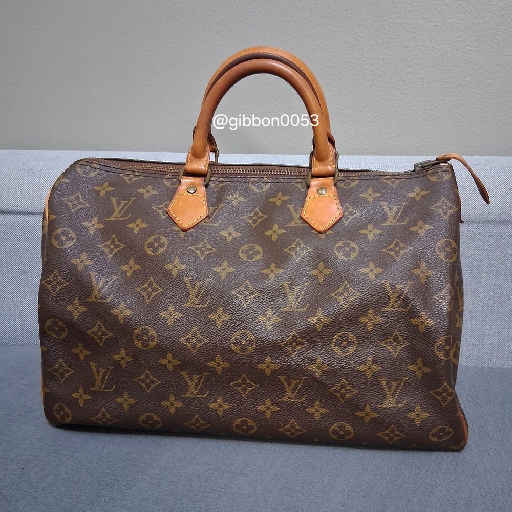 Louis Vuitton Speedy 35  Brown Monogram Boston Bag